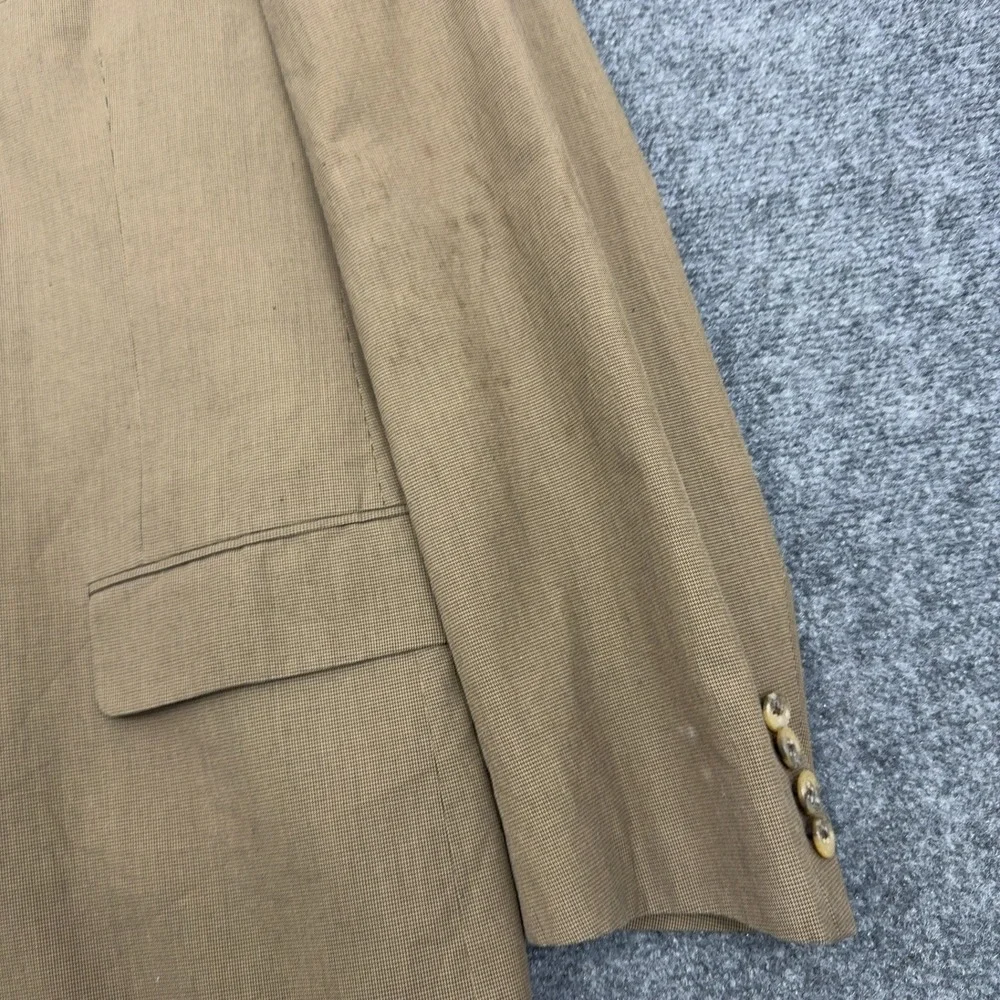 Brooks Brothers Sport Coat Men 42L Brown Cotton Micro Houndstooth Blazer Classic